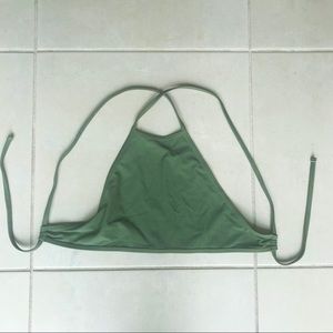Aerie High Neck Green Bikini Top